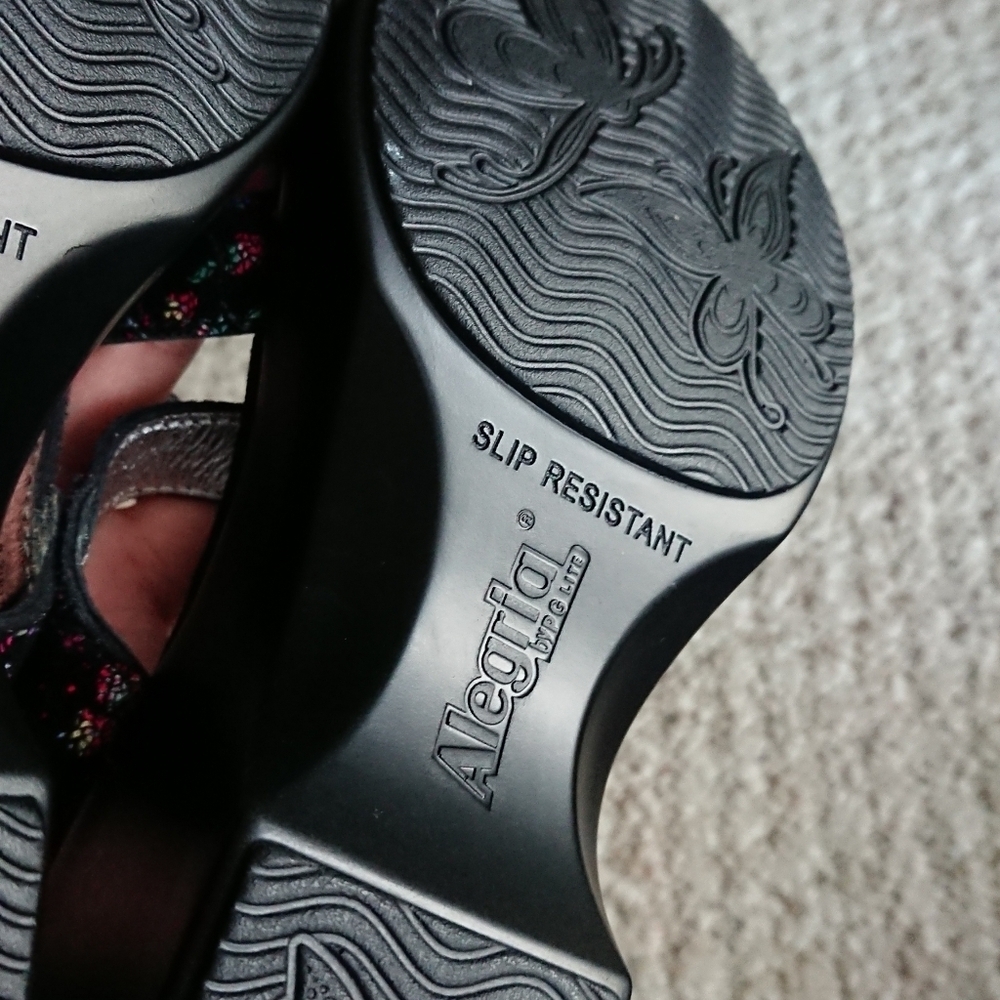 Alegria Black Multi-Color Loti Funtastic Wedge Sandals size 6 - Picture 12 of 13
